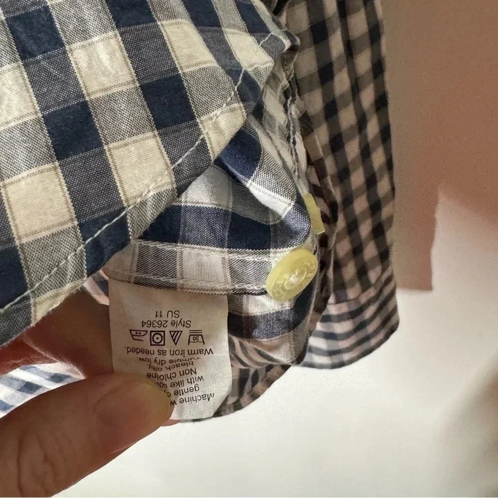 J. Crew Mens Plaid Check Slim Fit Button Front Shirt Size Small